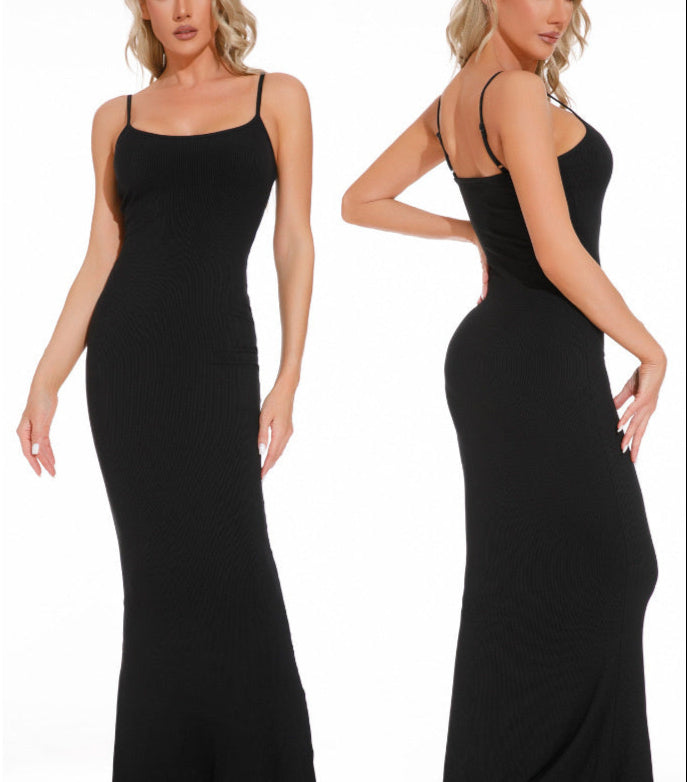 Robe gainante 2-en-1 – Élégance & effet sculptant intégré