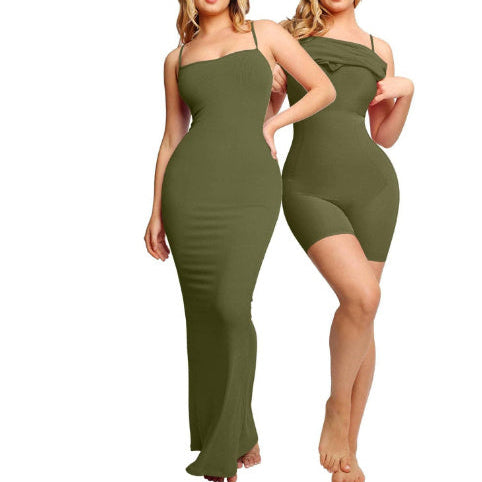 Robe gainante 2-en-1 – Élégance & effet sculptant intégré